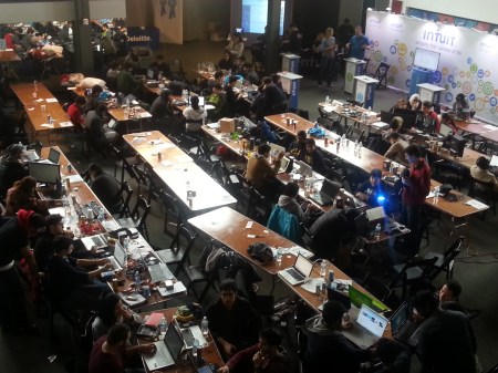 Looking down on one of the groups